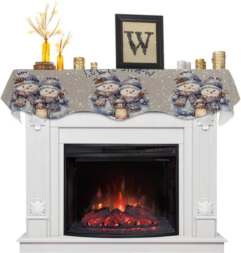Vista 9 de Funda para bufanda de chimenea de eucalipto, girasol, mantel superior, bufanda para Navidad, Halloween, Acción de Gracias, otoño, decoración