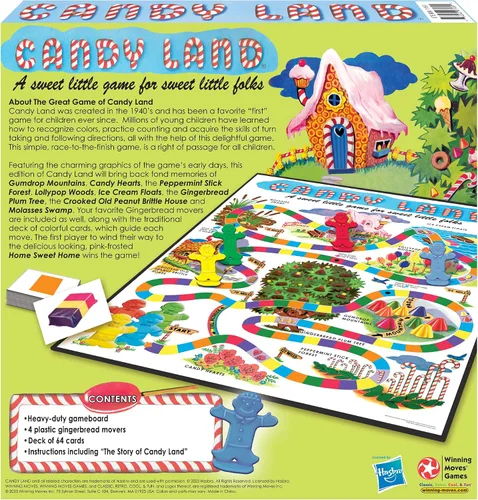 Vista 3 de Winning Moves Games Candy Land 65 Aniversario Juego, Multicolor (1189) 4 jugadores