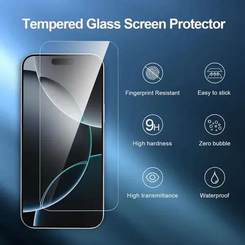 Vista 135 de NEW'C Paquete de 3 protectores de pantalla de privacidad para iPhone Air/iPhone 17 Air (6.5 pulgadas), película de vidrio templado antiespía