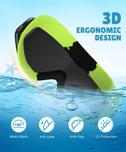 Vista 6 de NSSIW Gafas de natación para niños, antiniebla, sin fugas, con clip para la nariz, tapones para los oídos para niñas, niños y jóvenes, 6-14, paquete