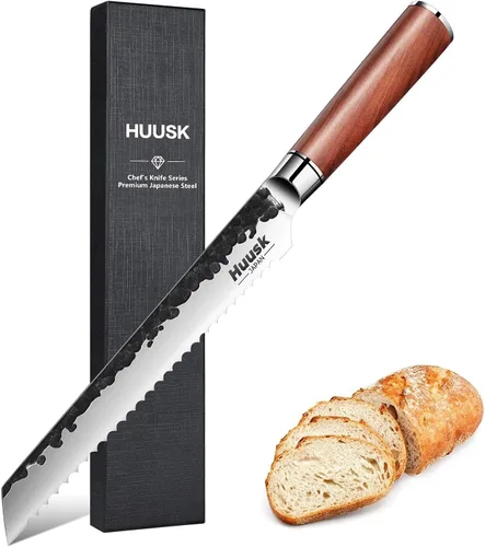 Vista 7 de Huusk - Juego de 3 cuchillos japoneses para cortar carne, juegos de cuchillos vikingos forjados a mano con cuchillo de carne, juegos de cuchillos