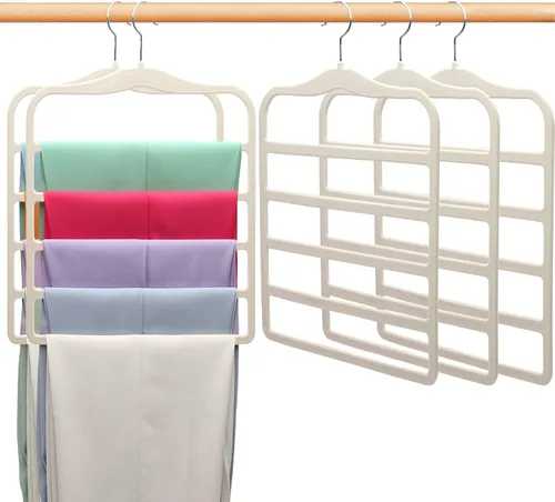Vista 13 de Organizadores y almacenamiento de armario, paquete de 3 perchas de terciopelo para pantalones, ahorro de espacio, antideslizantes, organizador de 5