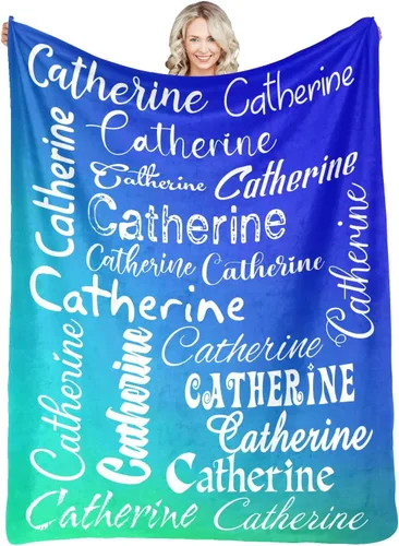 Vista 36 de Manta personalizada con nombre, manta personalizada de franela para niños, mujeres, hombres, Navidad, cumpleaños, madre, padre, día de San Valentín
