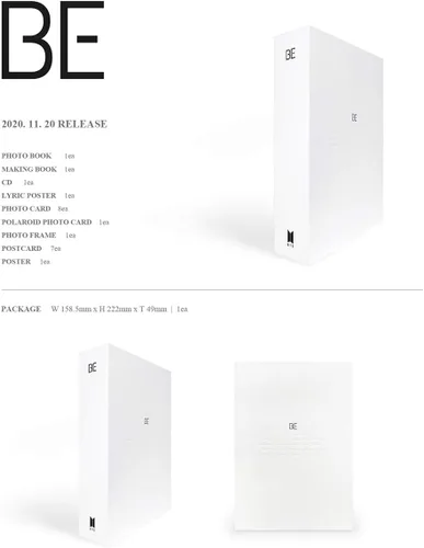 Vista 2 de [WEVERSE Beneficio de compra por reserva] BTS BANGTAN BOYS – BE álbum de edición Deluxe, póster, juego extra de tarjetas fotográficas de holograma