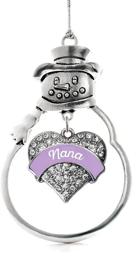 Vista 240 de Inspired Silver - Big Sis - Adorno de Navidad plateado - Adorno de árbol de Navidad con dije de corazón con circonita cúbica - Decoración colgante