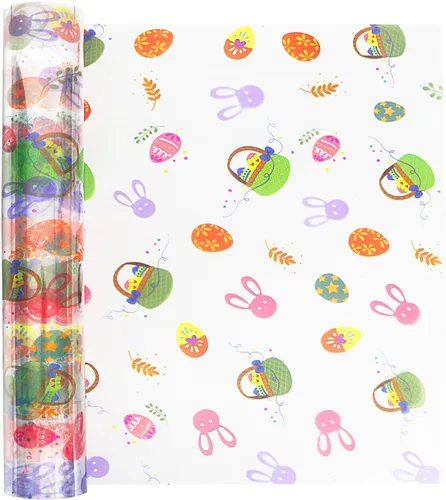 Vista 16 de JOYIT Rollo de celofán de feliz cumpleaños de 100 pies de largo x 35 pulgadas de ancho, rollo de celofán transparente de 3 mil de grosor, bolsas