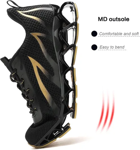 Vista 2 de Zapatos deportivos para correr con hoja para hombre tenis para caminar casuales cómodos a la moda antideslizantes para el trabajo deportes deportes