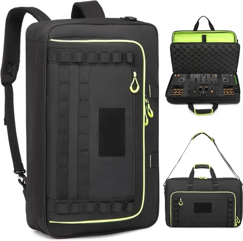 Vista 8 de DJ Controller Case for DDJ-FLX4/ 200/400/SR2/REV1 Numark Party Mix 2 Bolsa de DJ para Mixtrack Platinum FX con compartimento para laptop de 15.6