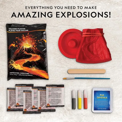 Vista 5 de Kit de Volcán Ultimate de National Geographic – Kit de ciencia volcánica en erupción para niños, 3 veces más erupciones, cristales pop que crean