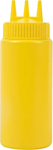 Vista 21 de Paquete de 6 botellas de plástico para apretar, transparentes, 12 onzas, punta de triple dispersión, 2.25 x 2.25 x 6.75 pulgadas por Restaurantware