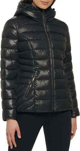Vista 3 de GUESS Women's Mid-Weight Hooded Jacket
