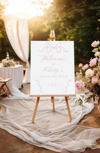Vista 7 de Baby Shower Signs, Baby Shower Welcome Sign, Girl Woodland Baby Shower Welcome Sign, Pink Floral Woodland Baby Shower Welcome Sign, Welcome to Baby