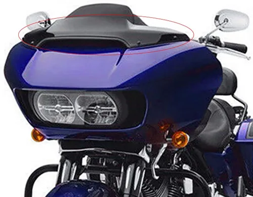 Vista 3 de TCT-MOTORPARTS Parabrisas ondulado de 4.5 pulgadas para Harley Road Glide Ultra FLTRX FLTRXS FLTRU 2015-2023, negro, plástico ABS, montaje exterior