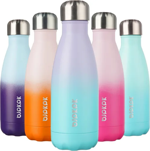 Vista 83 de [Usado] BJPKPK Botella de agua pequeña aislada de 12 onzas, frasco a prueba de A-azul