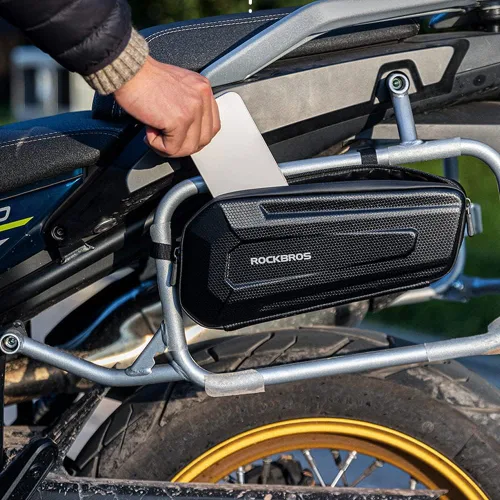 Vista 3 de Bolsa de motocicleta Bolsa impermeable Bolsa de motor de motocicleta de gran capacidad Práctica fácil instalación Triangular Accesorios