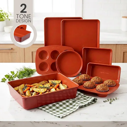 Vista 9 de Larder & Vine Juego de 8 utensilios para hornear Juego de hornear antiadherente con acabado cerámico Productos esenciales para hornear sin PFAS