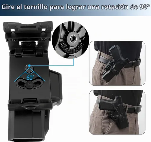 Vista 4 de Funda Glock 19, funda de polímero OWB para Glock 19, 19X, 44, 45 (Gen 1-5), Glock 23, 32 (Gen 1-4), 60 ajustables, diestros