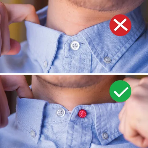 Vista 3 de Extensores de cuello para camisas de hombre, extensor de botones, extensor de cuello para camisa de vestir para hombres, paquete de 2