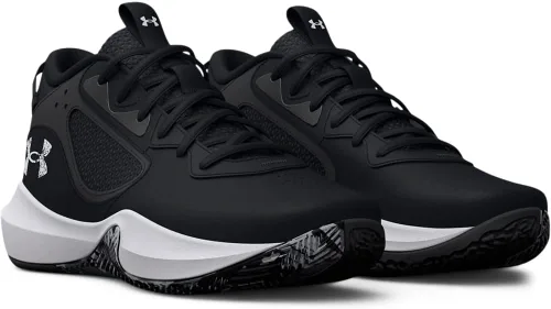 Vista 5 de Under Armour Lockdown 6 - Tenis de baloncesto unisex para adultos, Negro, marrón, blanco o gris