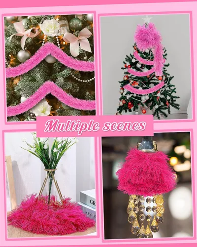 Vista 7 de Jexine Boas de plumas artificiales esponjosas, 8 piezas, decoración para disfraz de boda, suministros de fiesta de té