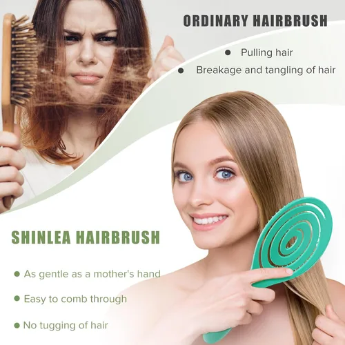 Vista 6 de SHINLEA Cepillo para el Cabello, Cepillo Desenredante Anti-Enredos, Cepillo Espiral para Cabello Húmedo y Seco, Mujeres, Hombres, Niños, Se Desliza
