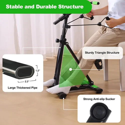 Vista 5 de Pedal Exerciser Bike for Seniors, Arm Leg Hand and Knee Elderly Exercise Equipment, Sitting Home Exercise Machine for Total Body, Upper and Lower