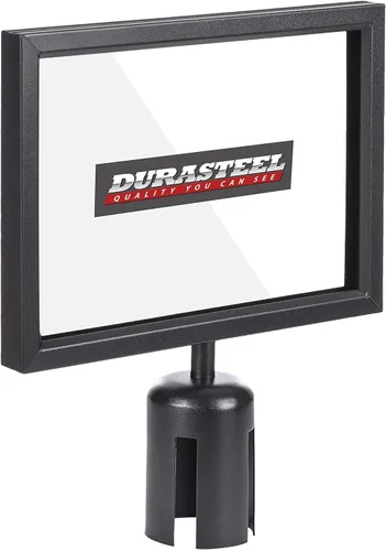Vista 7 de DuraSteel Soporte de Letrero con Poste de Exhibición Vertical - Marco de Doble Cara para 8.5'' x 11'' - Control de Multitudes y Barrera de Cola