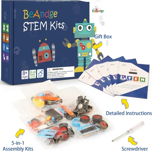 Vista 3 de STEM Science Kits for Kids, 5 Set Wind Powered Car for Boy Toys Bulk Gifts