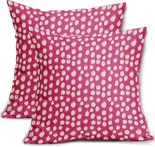 Vista 67 de Sweetshow Juego de 2 fundas de almohada de 16 x 16 pulgadas, diseño bohemio, con diseño de lunares, moderno y moderno, para exteriores, decorativas