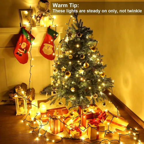 Vista 2 de Brizled - 100 luces LED para árbol de Navidad de 33 pies, solo encendido constante, 5mm de ángulo amplio, luces de 120 V con certificación UL
