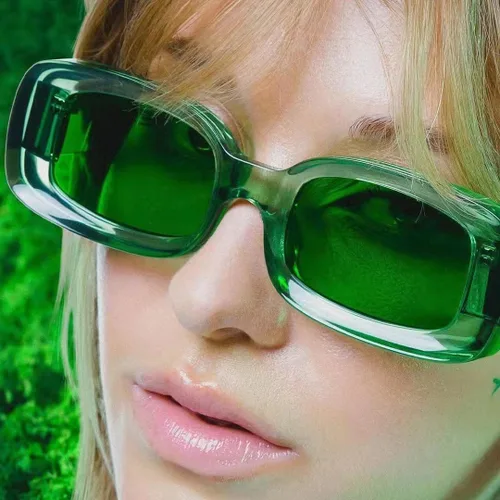 Vista 7 de Thick Rectangle Sunglasses Retro 90s Style for Women and Men Small Chunky Square Design