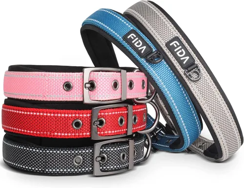 Vista 3 de Fida Juego de collar de perro de 14.5 a 19 pulgadas con correa de perro de 4 pies, juego de correa y collar resistentes para perros medianos