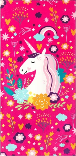 Vista 2 de Softerry Love Unicorn - Toalla de playa con diseño de arcoíris, 30 x 60 pulgadas, 100% terciopelo de algodón (30 x 60 pulgadas, rosa)