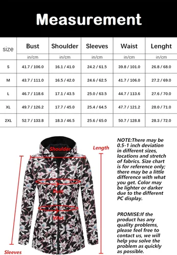 Vista 6 de RISISSIDA Women Casual Reversible Floral Print Jacket Hooded Spring Fall Fashion, Lightweight Waterproof Thin Transition Coat