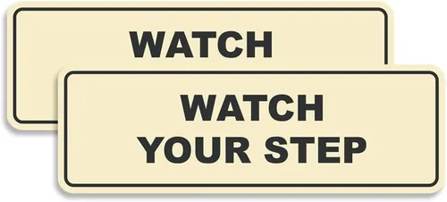 Vista 28 de Signs ByLITA Letrero estándar para pared o puerta con texto en inglés «Watch Your Step», señalización de salud y seguridad (negro), mediano