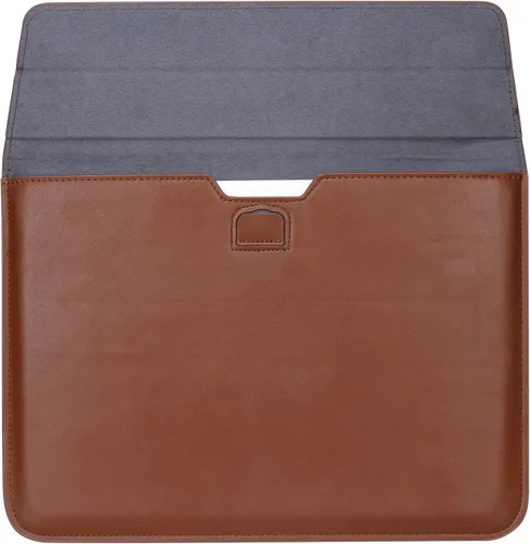 Vista 3 de 13-13.6" Brown Leather Laptop Sleeve with Stand Function for Commute