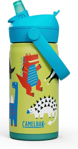 Vista 11 de CamelBak Thrive Flip Straw Kids Bite Valve Stainless Steel Water Bottle Biking Dogs, 12oz Perros en bicicleta