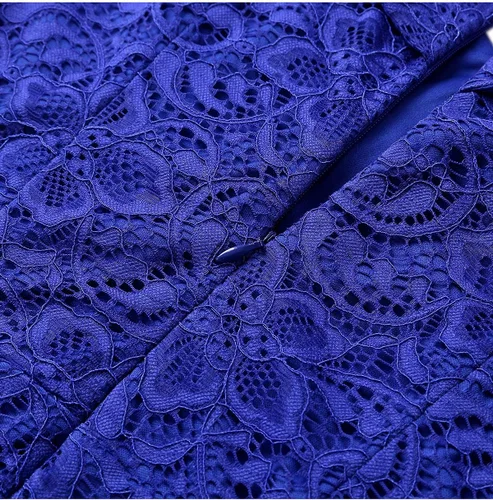 Vista 6 de HomRain - Vestido elegante con encaje floral para mujer, con hombros descubiertos y dobladillo asimétrico, para bodas, cócteles y fiestas