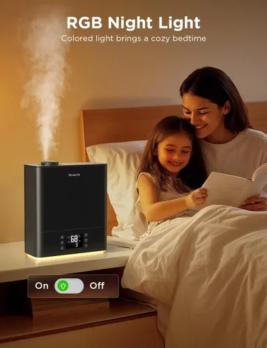 Vista 5 de GoveeLife Humidificadores Inteligentes para Dormitorio Habitación Grande, Humidificador de Aire WiFi de Niebla Fría de Llenado Superior de 6L, Modo