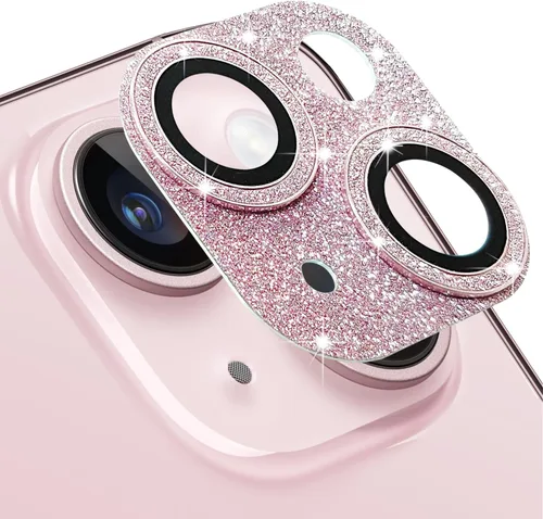 Vista 28 de Protector de lente de cámara para iPhone 13 Mini y iPhone 13, cubierta de lente brillante con diamantes de imitación 3D con diamantes de imitación