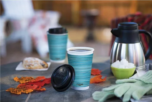 Vista 3 de Chinet Taza Comfort Cup de 16 onzas, 50 tazas y tapas (colores surtidos)