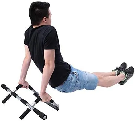 Vista 7 de Barra de dominadas para puerta de fitness, equipo de gimnasio portátil para interiores, multiagarre fuerte para puerta Barra de dominadas