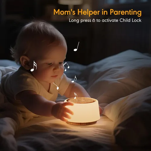 Vista 6 de Máquina de ruido blanco con luz nocturna, 30 sonidos relajantes, máquina de sonido portátil para bebés y adultos, luz nocturna de 10 colores, 5