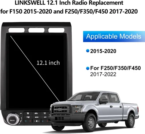Vista 2 de LINKSWELL - Repuesto de radio Android de 12.1 pulgadas para F150 2015-2020 y 2017-2022 F250/F350/F450 Navegación GPS Android Unidad principal