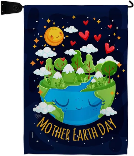 Vista 14 de Breeze Decor - Bandera inspiradora de la madre tierra para jardín, colección de expresión, planeta, paz, medio ambiente, concienciación, pequeño
