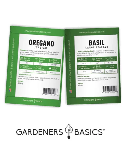 Vista 6 de Gardeners Basics Semillas de hierbas culinarias para plantar en interiores y exteriores, 5 paquetes que incluyen albahaca, cilantro, cebollino