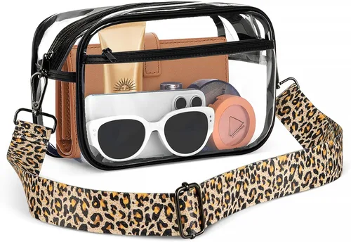 Vista 8 de Bolsa transparente para eventos de estadio, bolso transparente para mujeres, bolsa cruzada aprobada para estadios, bolsa para conciertos, eventos