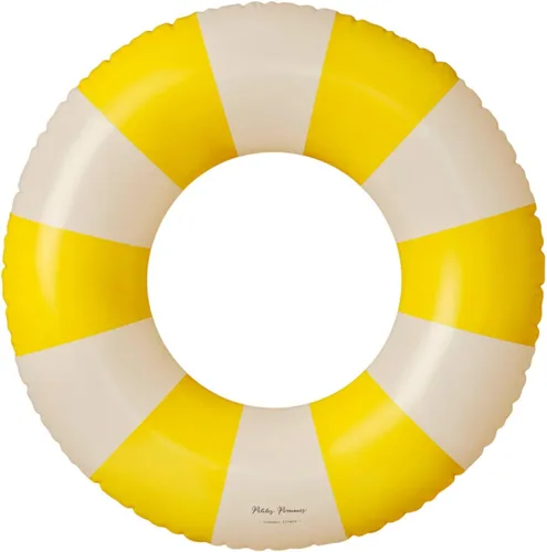 Vista 14 de Petites Pommes Flotador de piscina a rayas para niños y niños pequeños, tubo interior duradero, diseño de rayas clásico impreso a mano, dona
