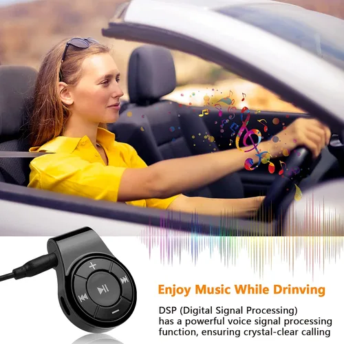 Vista 3 de Receptor Bluetooth/kit de automóvil, receptor de audio inalámbrico Bluebyte Clip para auriculares de audio de automóvil, adaptador inalámbrico