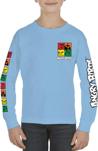 Vista 3 de Angry Birds Camiseta oficial de manga larga estampada para jóvenes, 100% algodón, unisex